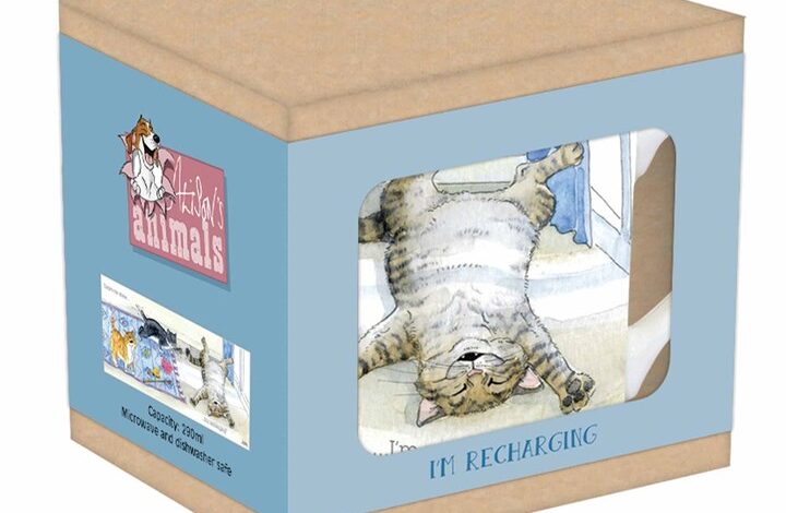 Alison's Animals Recharging Cat Tarka Mug
