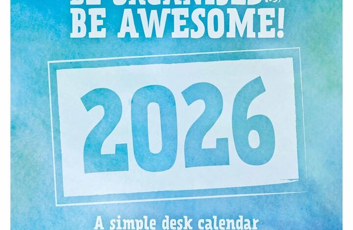 Be Organised & Be Awesome Easel Desk Calendar 2026