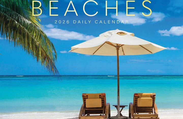 Beach Life Desk Calendar 2026