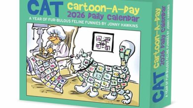 Cat Cartoon A Day Desk Calendar 2026