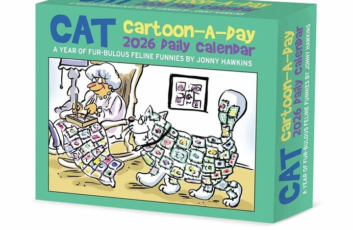 Cat Cartoon A Day Desk Calendar 2026