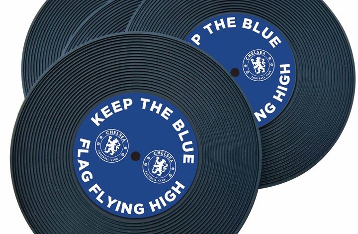 Chelsea FC 4 Pack Record Coasters