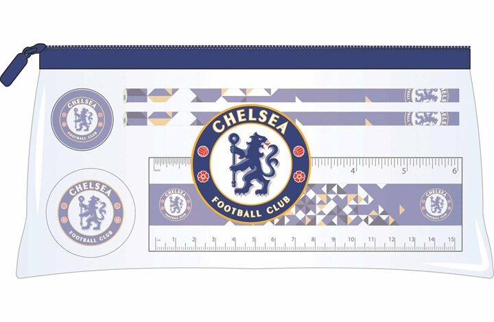 Chelsea FC Clear Pencil Case Stationery Set