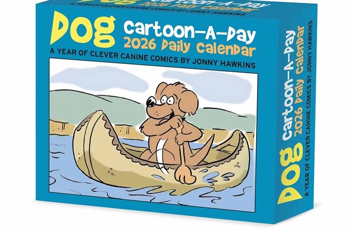 Dog Cartoon A Day Desk Calendar 2026