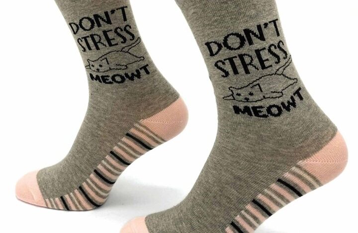 Don't Stress Meowt Socks - Size 4 - 8
