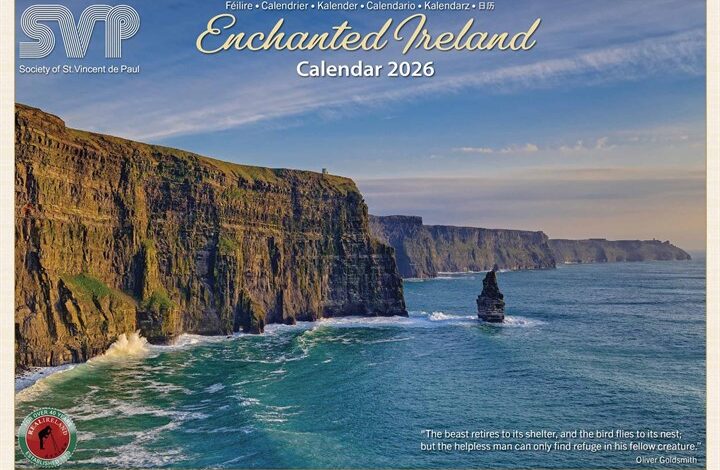 Enchanted Ireland A4 Calendar 2026