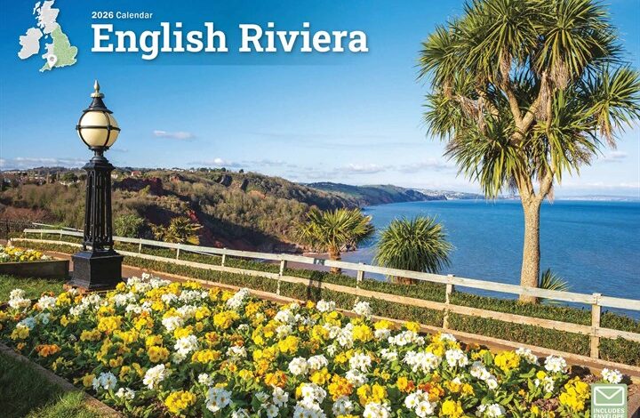 English Riviera A4 Calendar 2026