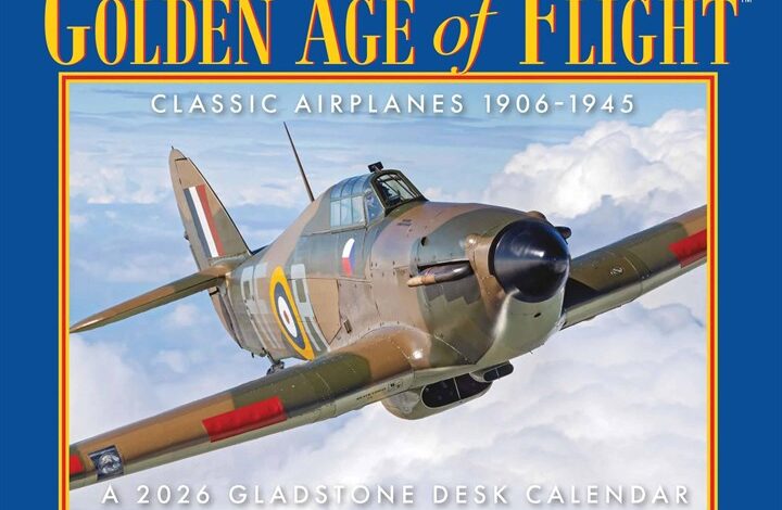 Golden Age Of Flight Desk Calendar 2026