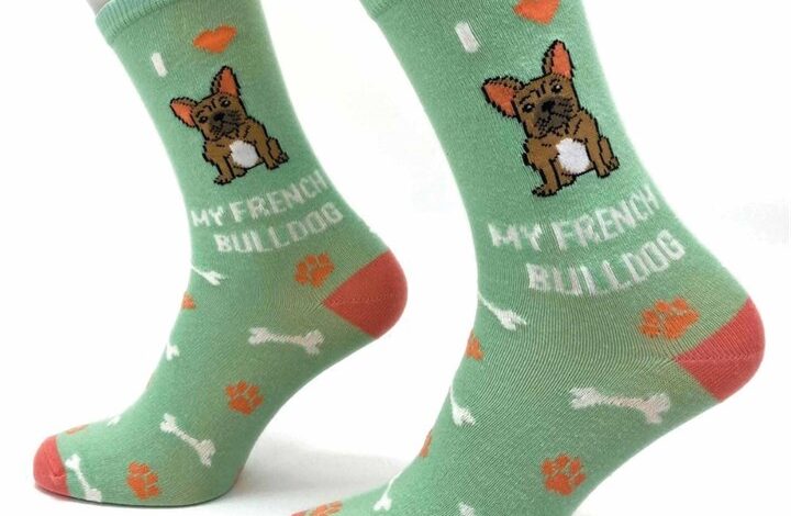 I Heart My French Bulldog Socks - Size 4 - 8