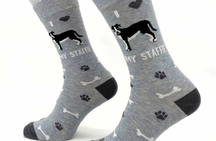 I Heart My Staffie Socks - Size 7 - 11