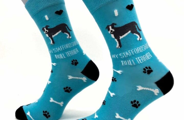 I Heart My Staffordshire Bull Terrier Socks - Size 6 - 9