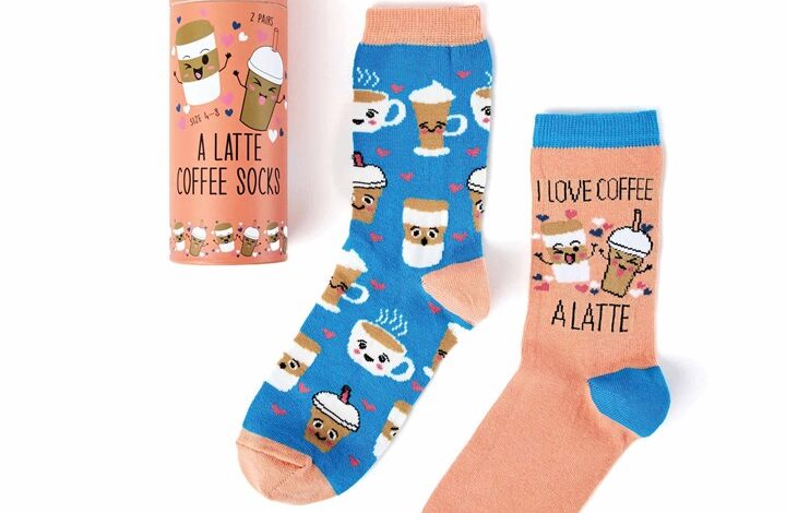 I Love Coffee A-Latte Socks - Size 4 - 8