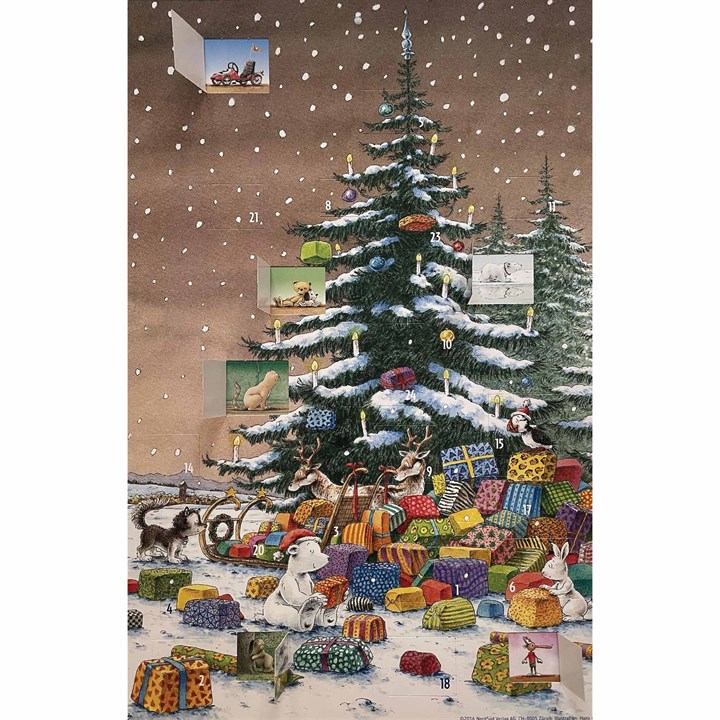 Little Polar Bear Under Christmas Tree Traditional Advent Calendar