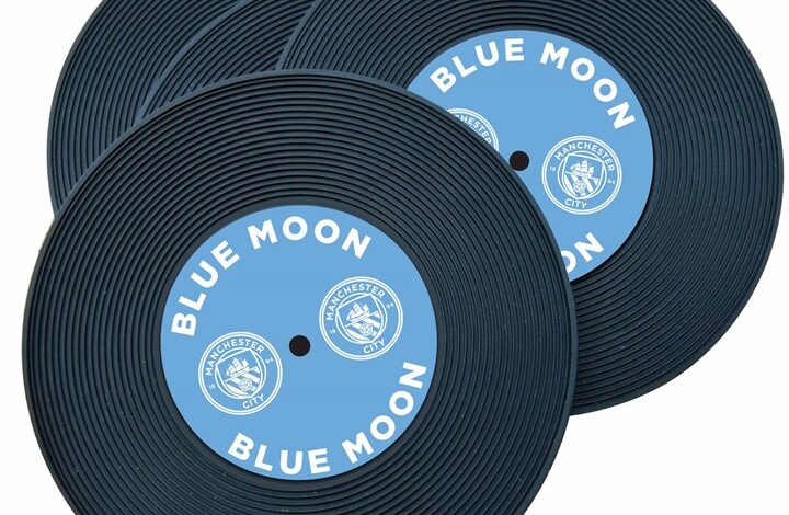 Manchester City FC 4 Pack Record Coasters