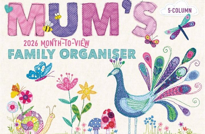 Mum's Fabric & Buttons A4 Family Organiser 2026