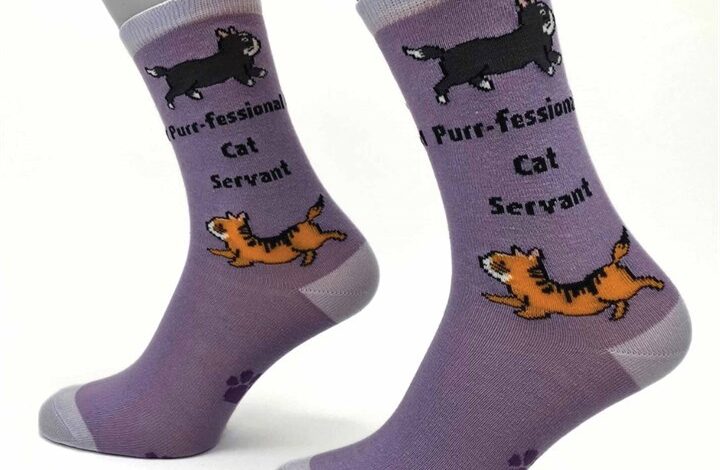 Purr-fessional Cat Servant Socks - Size 4 - 8