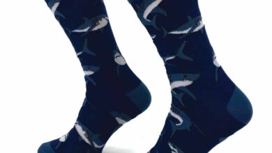 Shark Pattern Socks - Size 7 - 11