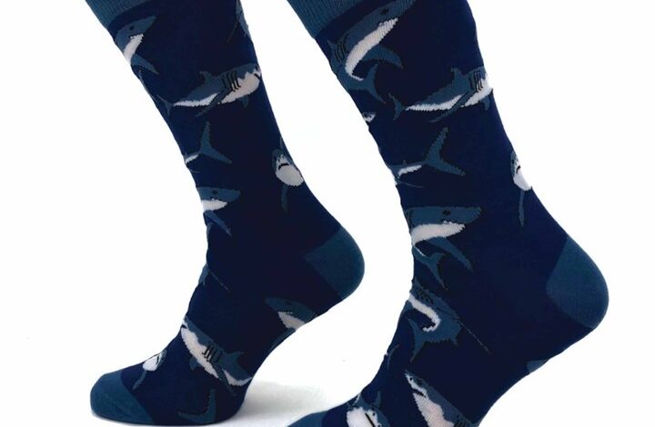 Shark Pattern Socks - Size 7 - 11
