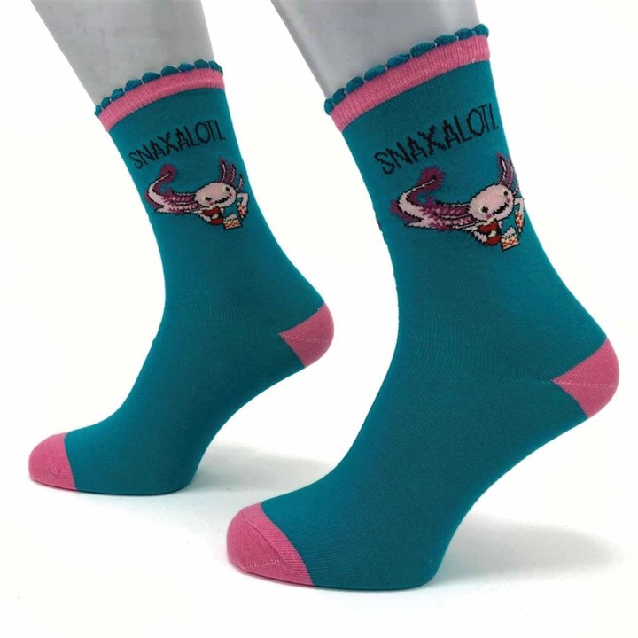 Snaxalotl Socks – Size 4 – 8