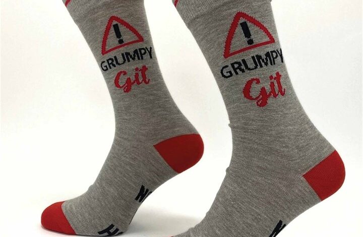Warning Grumpy Git Socks - Size 7 - 11