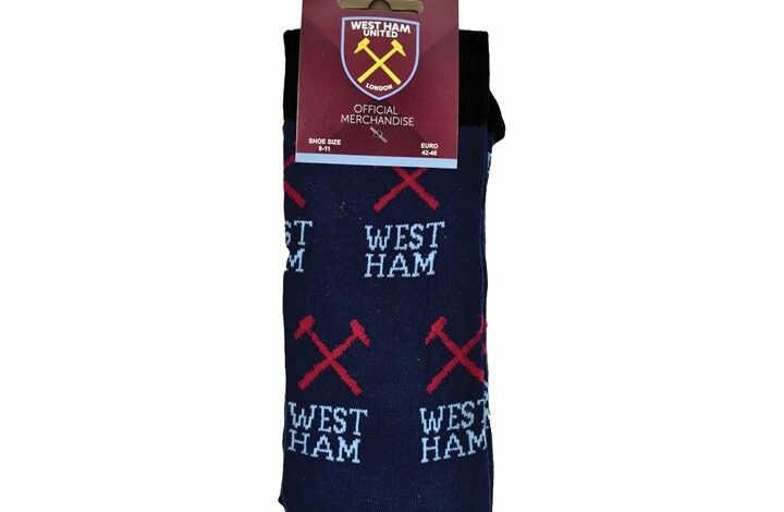 West Ham United FC Socks - Fits UK Size 4 - 6.5