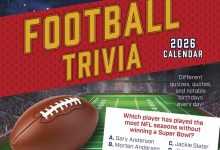 American Football Trivia Desk Calendar 2026