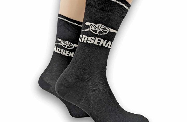 Arsenal FC Cannon Black & White Socks - Size 7 - 11