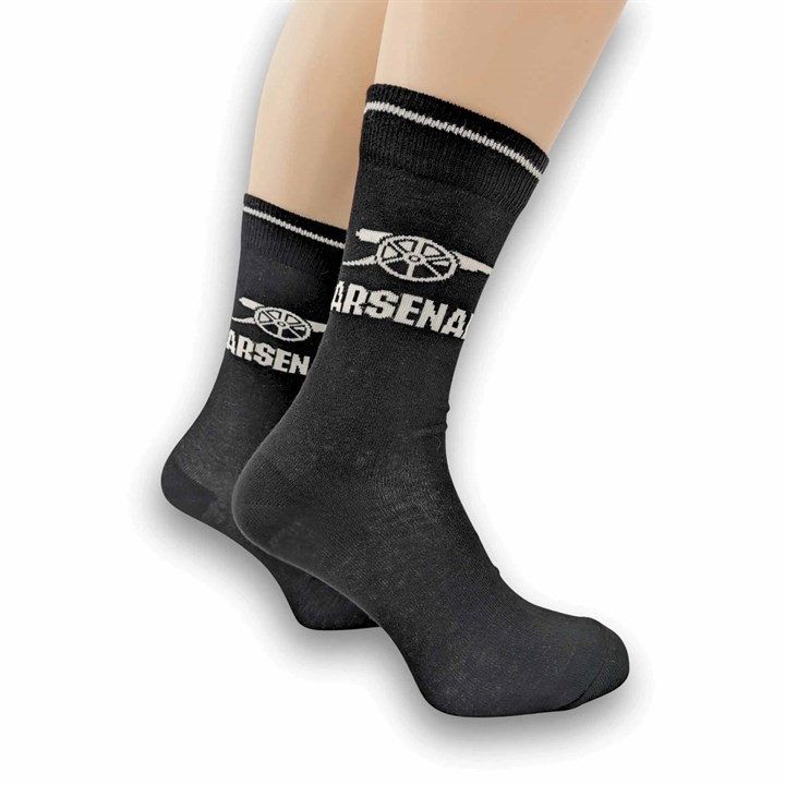 Arsenal FC Cannon Black & White Socks – Size 7 – 11