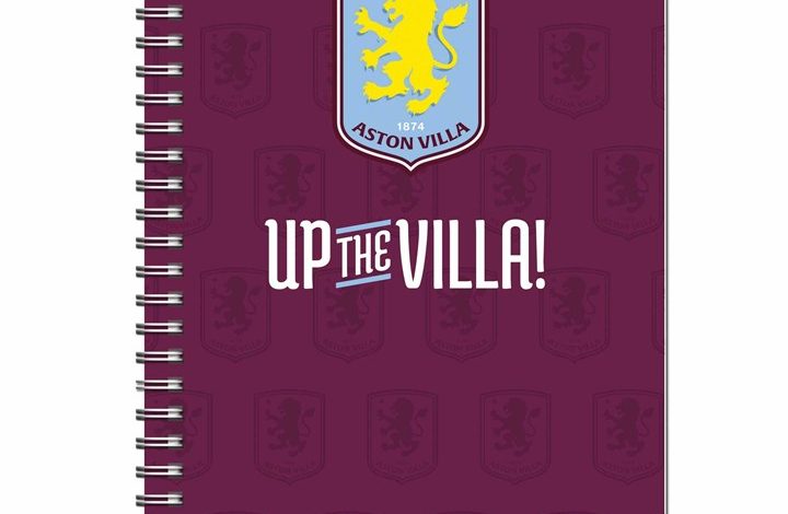 Aston Villa FC Spiral Crest A5 Notebook
