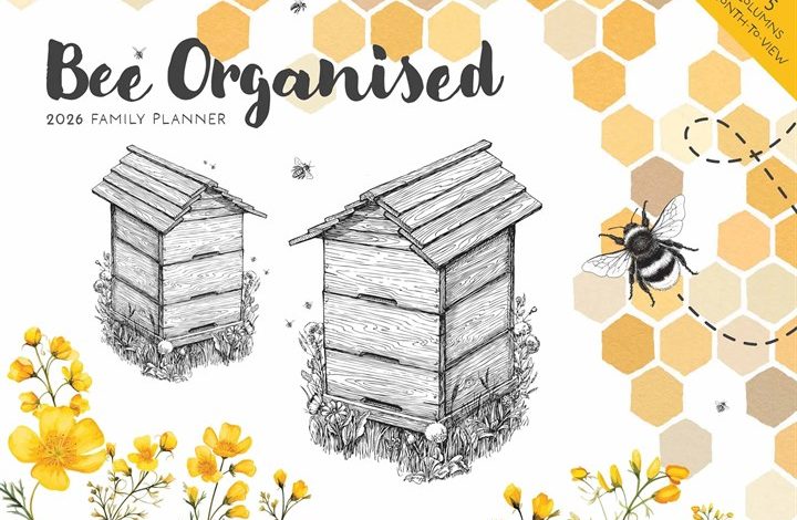 Bee Organised A4 Family Planner 2026