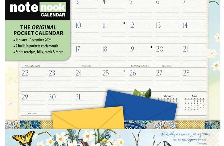 Botanical Garden Note Nook Calendar 2026