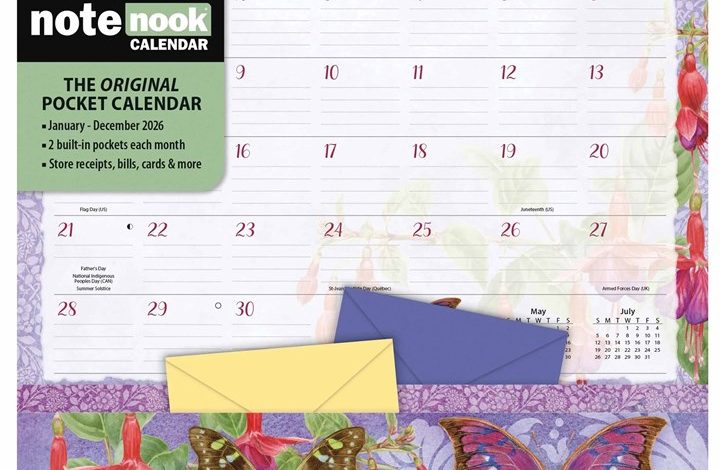 Butterflies Note Nook Calendar 2026