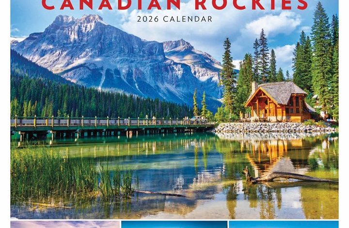 Canadian Rockies Easel Desk Calendar 2026