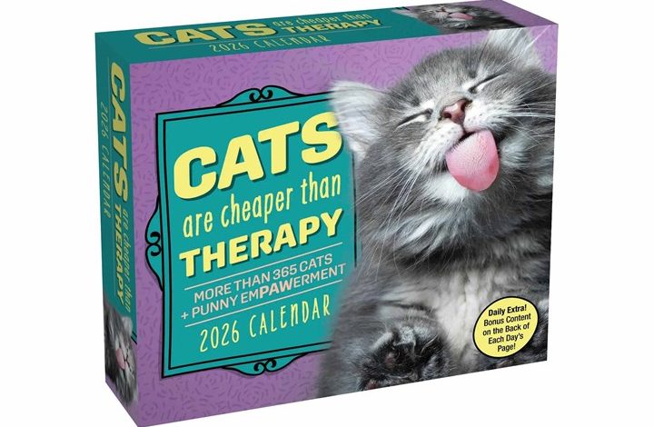 Cats Are Cheaper Than Therapy Desk Calendar 2026