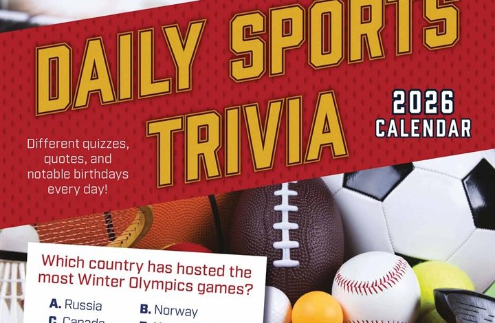 Daily Sports Trivia Desk Calendar 2026