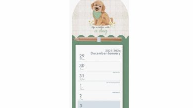 Dog & Wellies Magnetic Calendar 2026