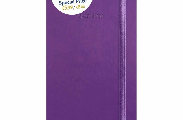Fashion Diary Purple Soft Touch Slim Diary 2026