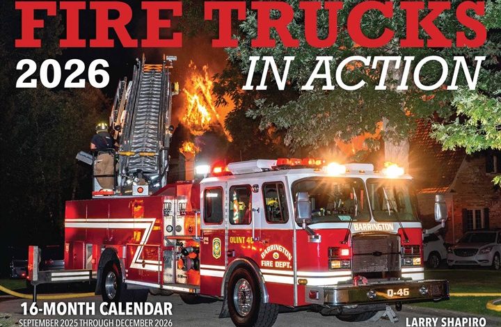 Fire Trucks In Action Deluxe Calendar 2026