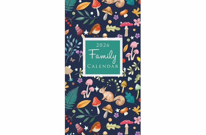 Floral Slim Family Planner 2026