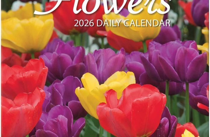 Flowers Desk Calendar 2026