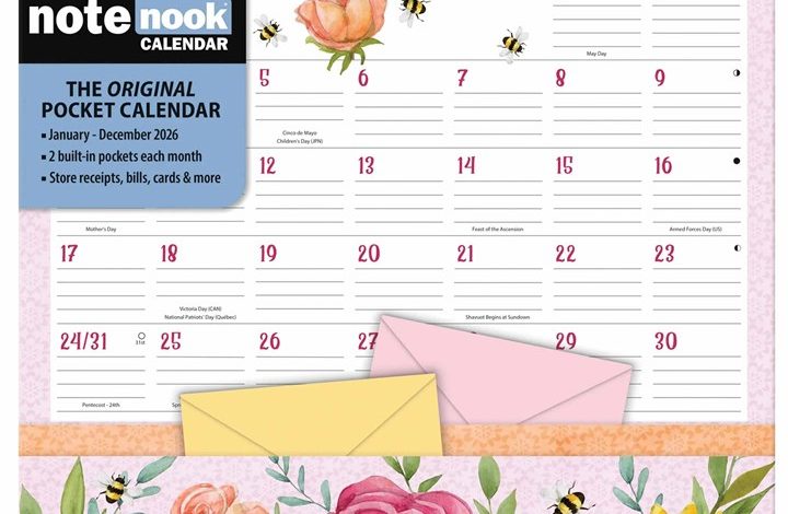 Folk Song Note Nook Calendar 2026