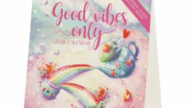 Good Vibes Only Easel Desk Calendar 2026