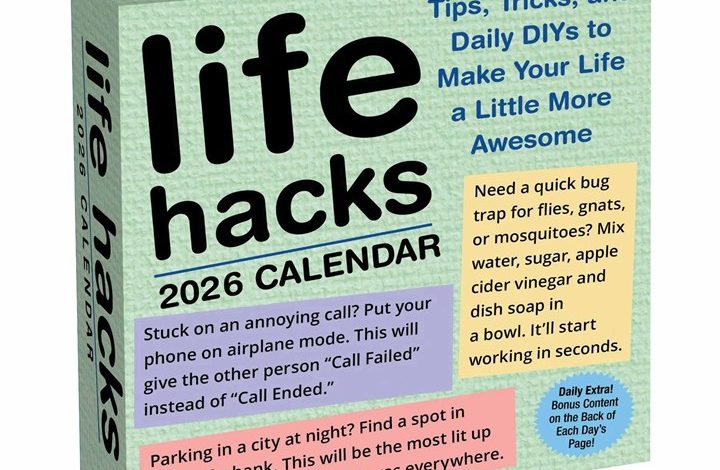 Life Hacks Desk Calendar 2026