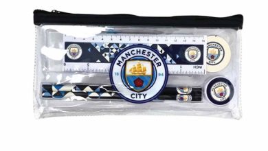 Manchester City FC Clear Pencil Case Stationery Set