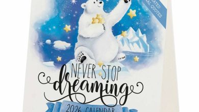 Never Stop Dreaming Easel Desk Calendar 2026