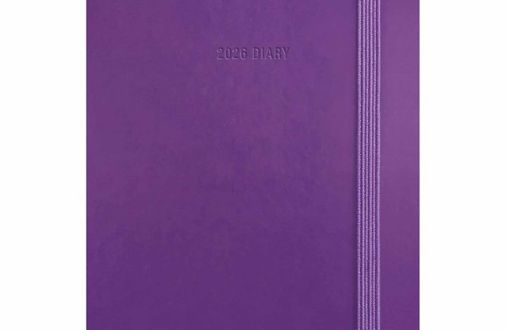 Purple Soft Touch A7 Diary 2026