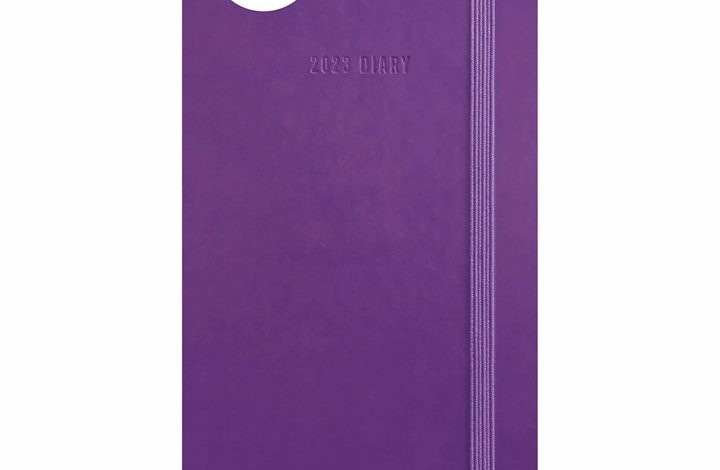 Sunday Start Purple Soft Touch Slim Diary 2026
