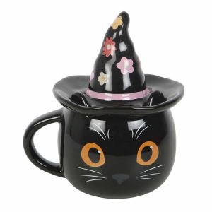 Witches Cat Mug with Lid