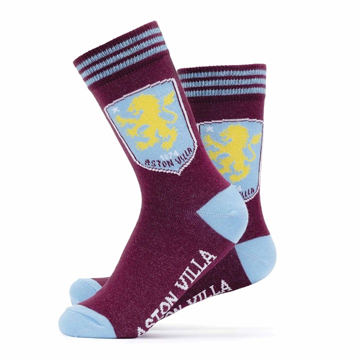 Aston Villa FC Crest Socks – Size 7 – 11