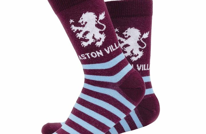 Aston Villa FC Striped Socks - Size 7 - 11
